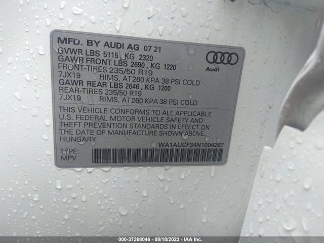 WA1AUCF34N1004267 Audi Q3 PREMIUM