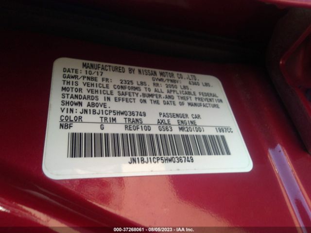 JN1BJ1CP5HW036749 Nissan Rogue Sport Sv