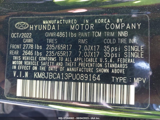 Hyundai Tucson Hybrid Blue 2023 KM8JBCA13PU089164 Image 16