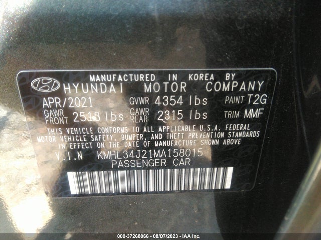 Hyundai Sonata Limited 2021 KMHL34J21MA158015 Image 9