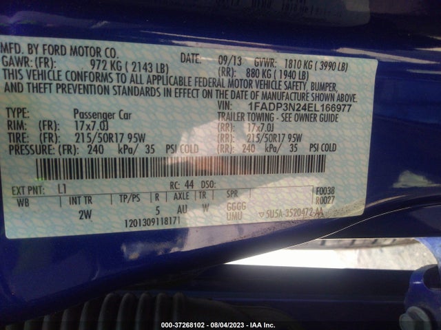 2014 FORD FOCUS TITANIUM VIN: 1FADP3N24EL166977