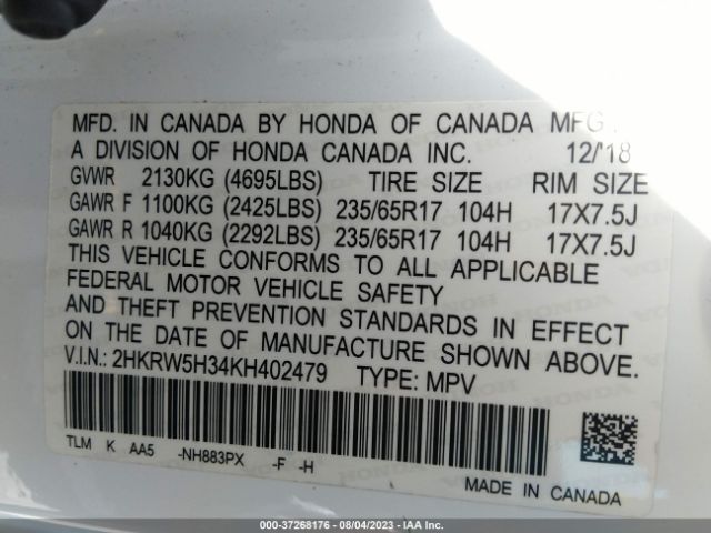 2HKRW5H34KH402479 Honda CR-V LX