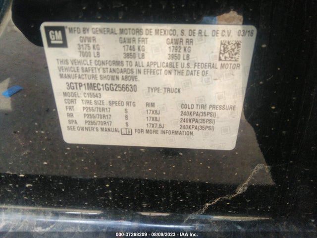 GMC Sierra 1500 Sle 2016 3GTP1MEC1GG256630 Image 9
