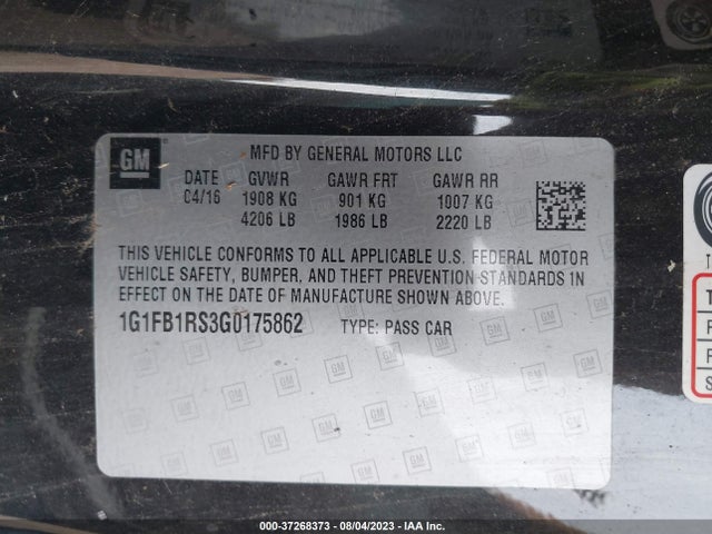 Chevrolet Camaro 1lt 2016 1G1FB1RS3G0175862 Image 9