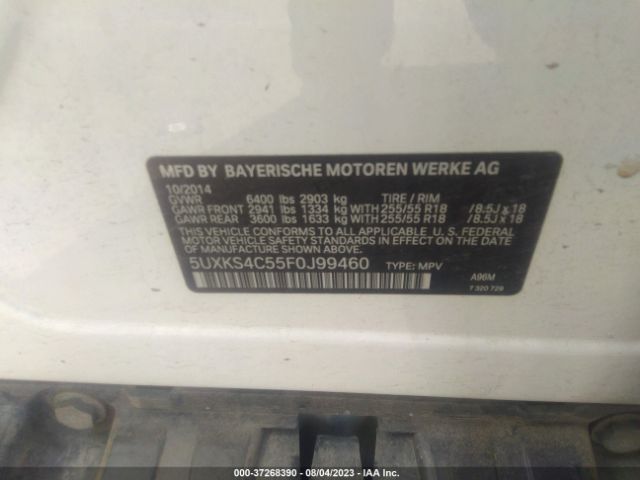 5UXKS4C55F0J99460 BMW X5 Xdrive35d