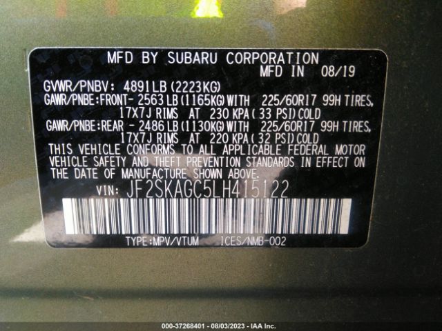 JF2SKAGC5LH415122 Subaru Forester Premium