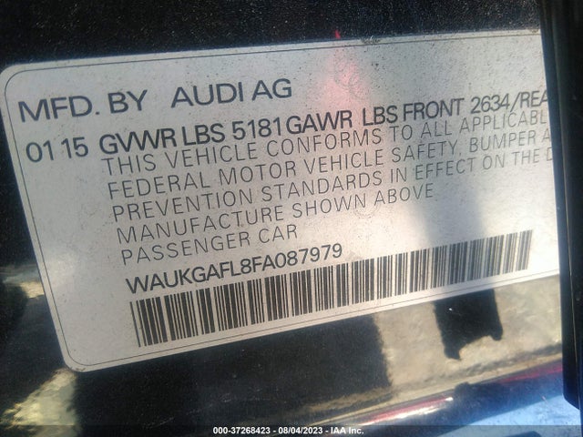 2015 Audi S4, VIN: WAUKGAFL8FA087979