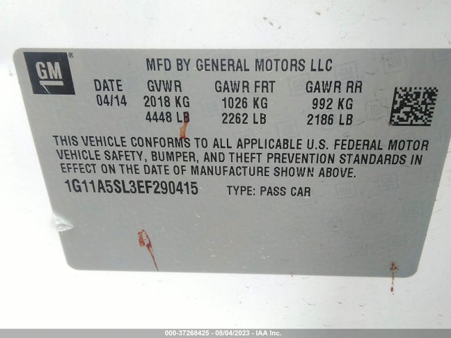 Chevrolet MALIBU LS 2014 1G11A5SL3EF290415 Image 9