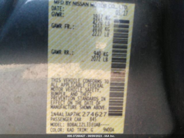 1N4AL3AP7HC274627 Nissan Altima 2.5 Sv