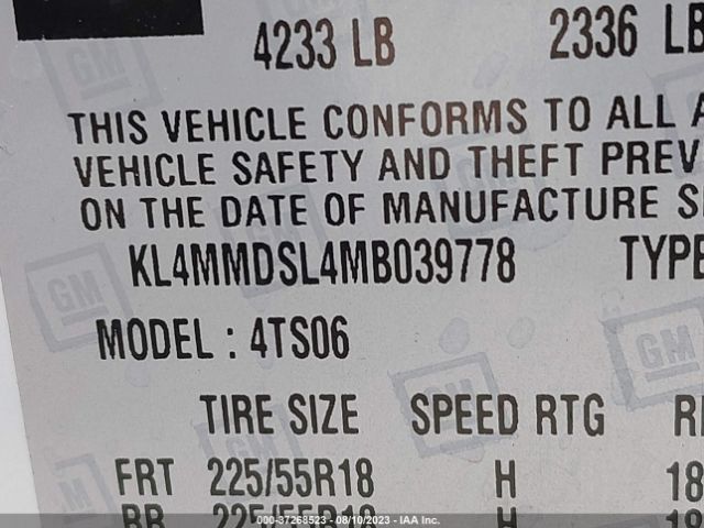 KL4MMDSL4MB039778 Buick Encore Gx Select