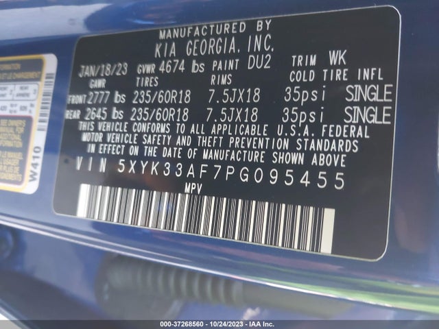 2023 KIA SPORTAGE EX VIN: 5XYK33AF7PG095455