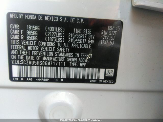 3CZRU5H38GM717111 Honda HR-V LX