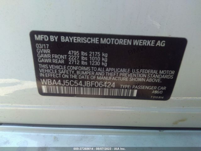 WBA4J5C54JBF06424 BMW 4 Series 440i
