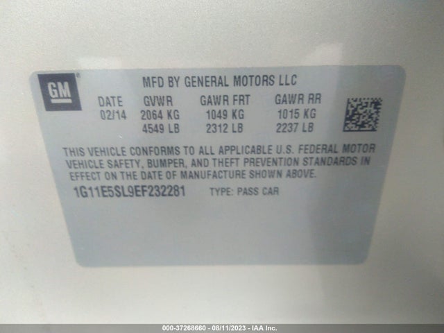 2014 CHEVROLET MALIBU LT VIN: 1G11E5SL9EF232281