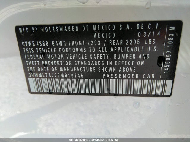 3VWML7AJ2EM616745 Volkswagen Jetta Sportwagen Tdi W/sunroof