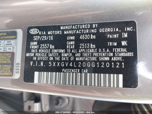 5XXGV4L20GG120121 KIA Optima Sxl Turbo