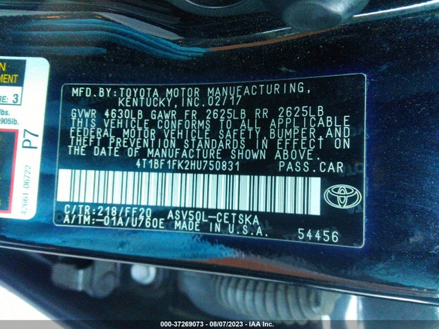Toyota CAMRY SE 2017 4T1BF1FK2HU750831 Image 16