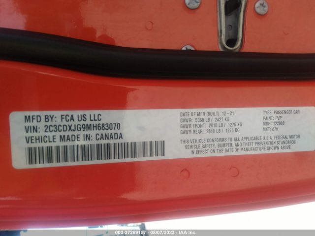 2C3CDXJG9MH683070 Dodge Charger Sxt