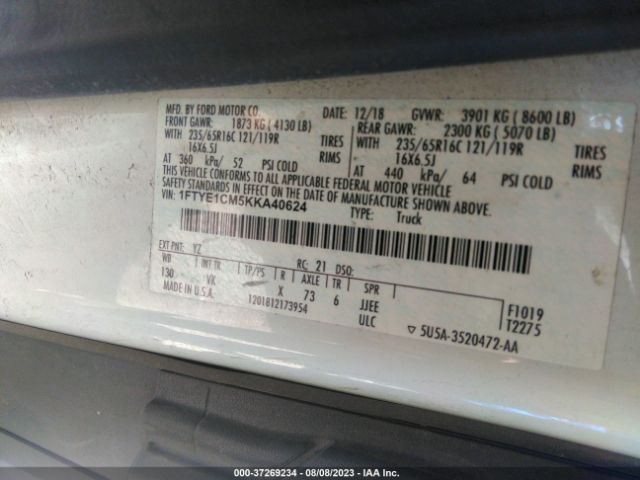 1FTYE1CM5KKA40624 Ford TRANSIT VAN