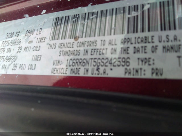 1C6RR6NT5GS242596 RAM 1500 Laramie