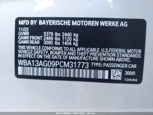 2023 BMW 5 SERIES WBA13AG09PCM31773 Photo 8