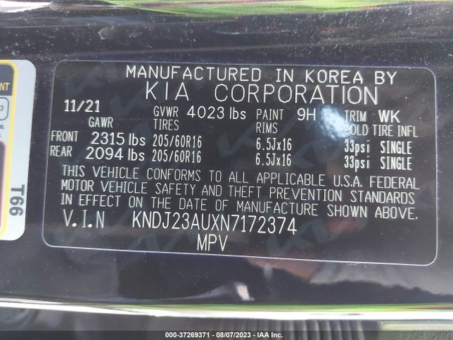 KIA SOUL LX 2022 KNDJ23AUXN7172374 Image 15