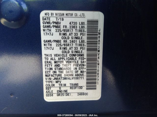 2020 NISSAN ROGUE JN8AT2MV4LW108771 Photo 8