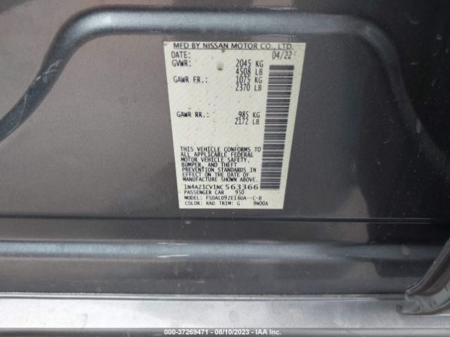 1N4AZ1CV1NC563366 Nissan Leaf Sv 40 Kwh