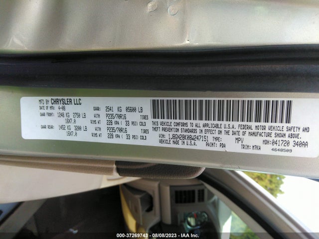 Продажа на аукционе авто 2008 Jeep Liberty Sport, vin: 1J8GN28K08W247151, номер лота: 37269743