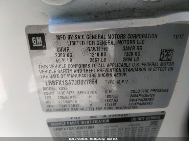 LRBFX1SA7JD027884 Buick Envision Essence