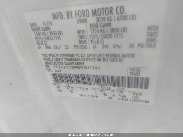 Ford F-150 Stx 2014 1FTEX1CM4EKG17791 Image 9