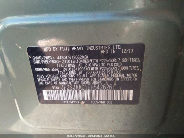 JF2SJAAC1EH542626 Subaru Forester 2.5i