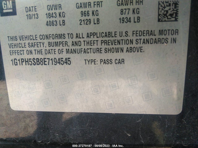 Chevrolet CRUZE ECO 2014 1G1PH5SB8E7194545 Image 15