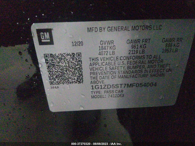 Chevrolet MALIBU LT 2021 1G1ZD5ST7MF054004 Image 9