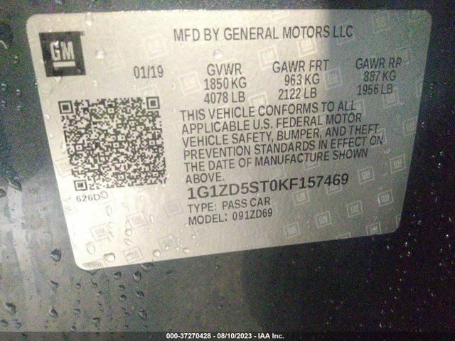 Chevrolet MALIBU LT 2019 1G1ZD5ST0KF157469 Image 9
