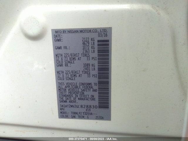 Nissan ROGUE S 2016 5N1AT2MV2GC828830 Image 9