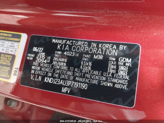 KNDJ23AU3P7191190 KIA SOUL LX