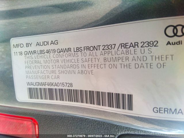 WAUGMAF46KA015728 Audi A4 40 Premium/40 Titanium Premium