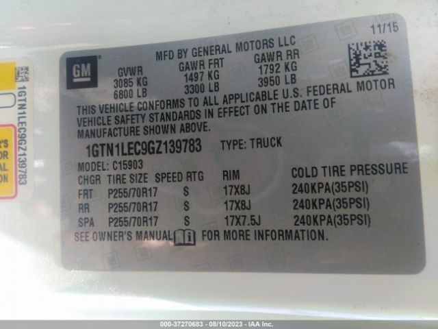 1GTN1LEC9GZ139783 GMC SIERRA 1500