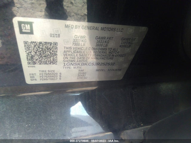 Chevrolet Tahoe Lt 2018 1GNSKBKC5JR252532 Image 9