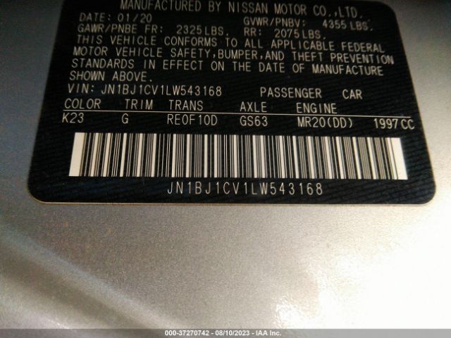 JN1BJ1CV1LW543168 Nissan Rogue Sport S
