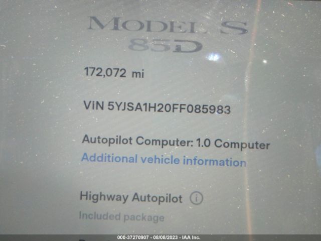 5YJSA1H20FF085983 Tesla Model S 70d/85d/p85d