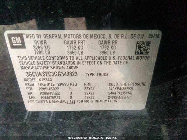Chevrolet Silverado 1500 Ltz 2016 3GCUKSEC3GG343823 Image 9