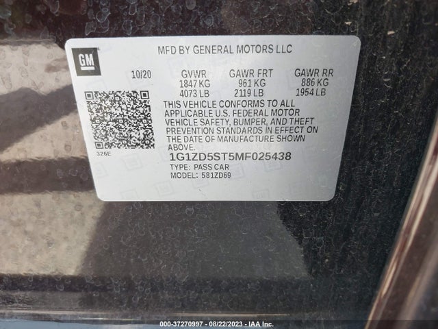 Chevrolet MALIBU LT 2021 1G1ZD5ST5MF025438 Image 9