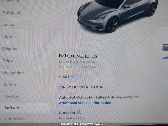 Tesla Model 3 Long Range 2022 5YJ3E1EBXNF207616 Image 7