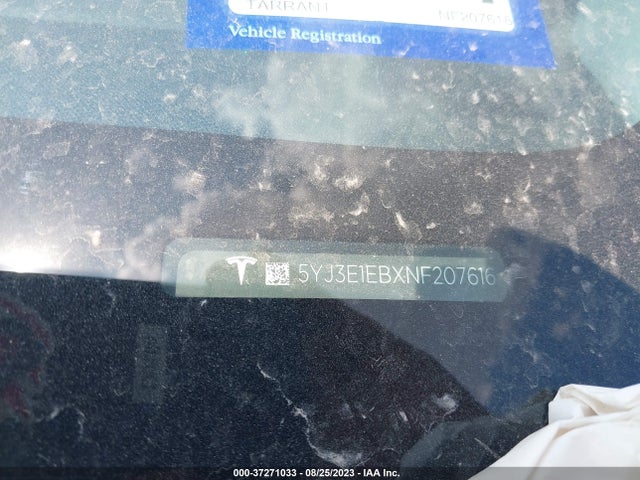 Tesla Model 3 Long Range 2022 5YJ3E1EBXNF207616 Image 9