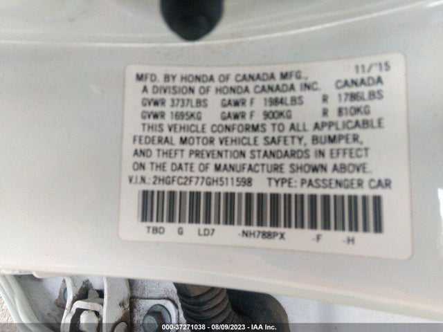 Honda Civic Sedan Ex 2016 2HGFC2F77GH511598 Image 15