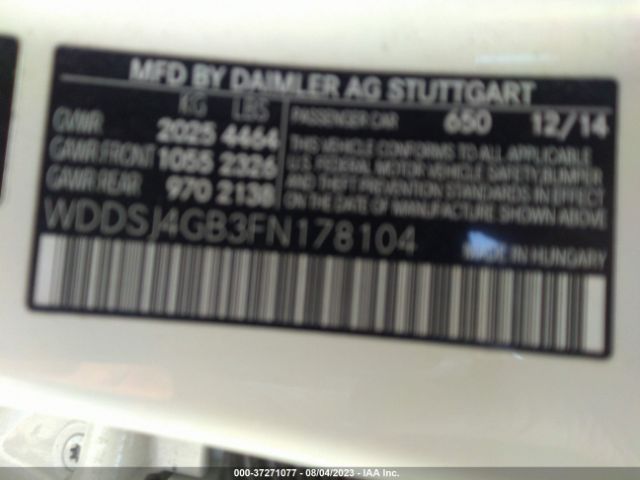 WDDSJ4GB3FN178104 Mercedes-Benz Cla-class Cla 250
