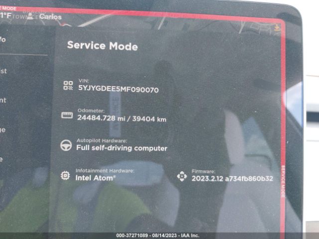5YJYGDEE5MF090070 Tesla Model Y Long Range