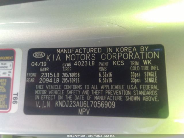 KNDJ23AU6L7056909 KIA SOUL S